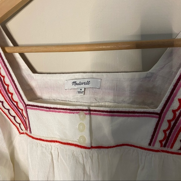 MADEWELL EMBROIDERED SANDBLOSSOM TOP SIZE MEDIUM - Picture 6 of 9